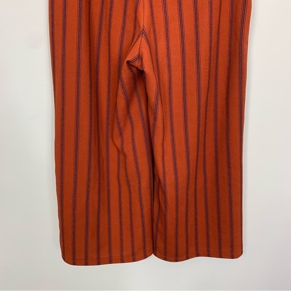 Altar’d State Wide Leg Pants High Waist Burnt Orange Black Stripe Size Small - Picture 8 of 10